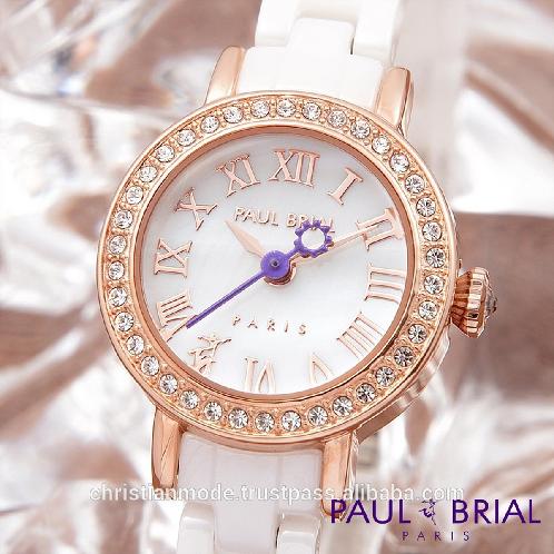 Lady Jewelry Watches Women Ceramic Strap Water Resistant Brand New Paul Brial Made in Korea